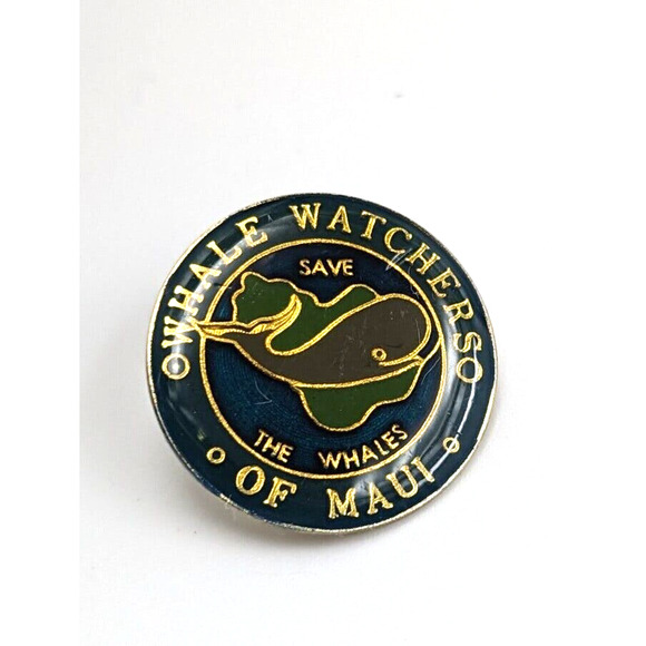 VTG Save the Whales Whale Watchers of Maui Enamel Pin Souvenir AGB Atlanta 1987 - Picture 5 of 5